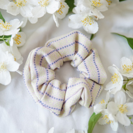 Bawełniana scrunchie szlaczek