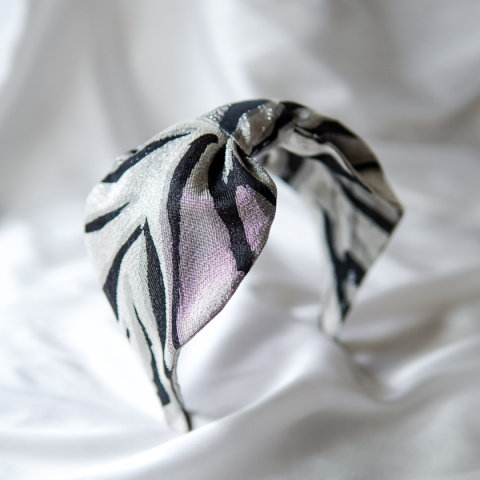 Opaska do włosów turbanka metaliczna zebra Opaska do włosów turbanka metaliczna zebra