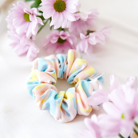 Scrunchie pastelowe moro