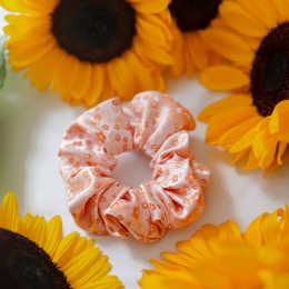 Gumka z jedwabnego krawata pomarańczowe kwiatuszki