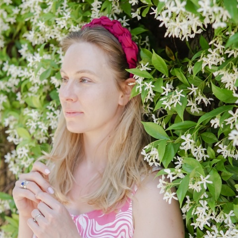 Opaska węzełki fuksja