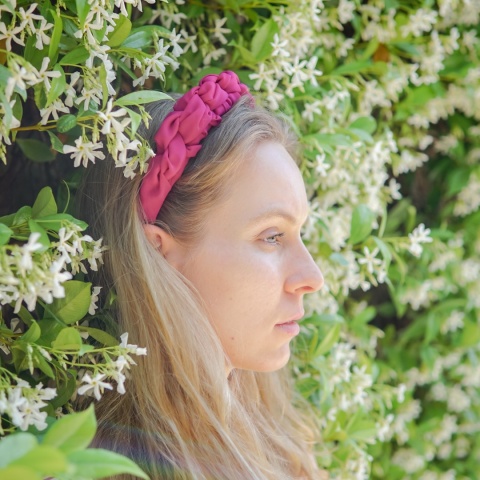 Opaska węzełki fuksja