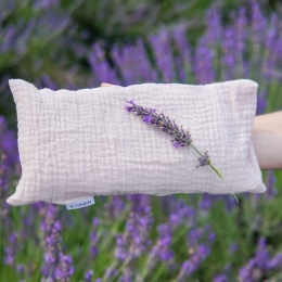 Poduszka relaksacyjna z łuską gryki i lawendą